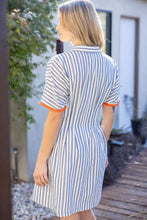 Load image into Gallery viewer, Blue Striped Shirt Dress