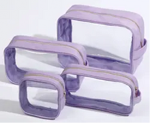 Load image into Gallery viewer, Small Clear and Nylon Cosmetic Bag