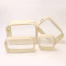 Load image into Gallery viewer, X-Large Clear and Nylon Cosmetic Bag with Handle