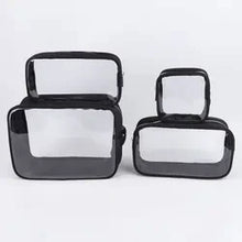 Load image into Gallery viewer, Small Clear and Nylon Cosmetic Bag