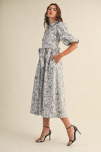 Load image into Gallery viewer, Gray Jacquard Butterfly Dress