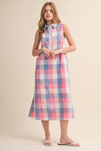 Load image into Gallery viewer, Sleeveless Plaid Midi Dress