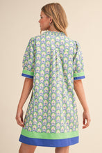 Load image into Gallery viewer, Blue and Green Print Dress