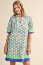 Load image into Gallery viewer, Blue and Green Print Dress