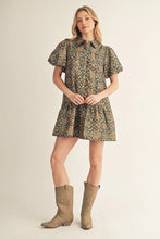 Load image into Gallery viewer, Hunter Green Baroque Jacquard Dress
