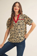 Load image into Gallery viewer, Black Swirl Print Top
