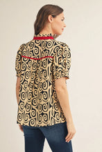 Load image into Gallery viewer, Black Swirl Print Top
