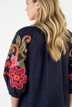 Load image into Gallery viewer, Embroidered Sleeve Denim Dress
