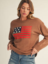 Load image into Gallery viewer, Mocha Flag Sweater
