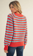 Load image into Gallery viewer, Turquoise &amp; Orange Sweater
