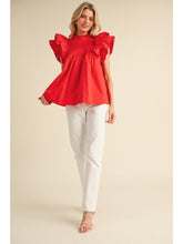 Load image into Gallery viewer, Red Pleated Top
