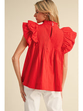 Load image into Gallery viewer, Red Pleated Top
