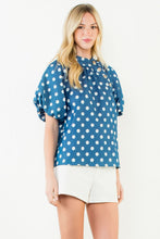 Load image into Gallery viewer, Denim Polka Dot Top

