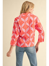 Load image into Gallery viewer, Orange and Pink Collared Top
