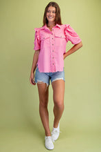 Load image into Gallery viewer, Bubble Gum Frayed Top
