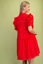 Load image into Gallery viewer, Red Frayed Hem Dress
