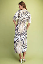 Load image into Gallery viewer, Gray Print Midi Dress
