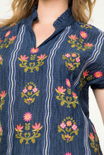 Load image into Gallery viewer, Navy Embroidered Top
