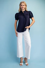 Load image into Gallery viewer, Navy Ruffle Top
