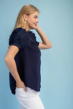 Load image into Gallery viewer, Navy Ruffle Top
