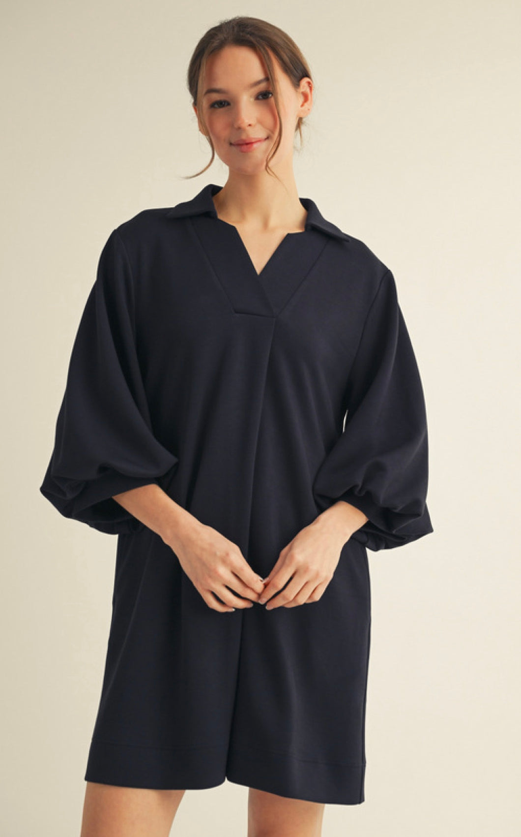 Soft Balloon Sleeve Dress