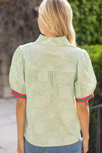 Load image into Gallery viewer, Mint Embroidered Floral Top

