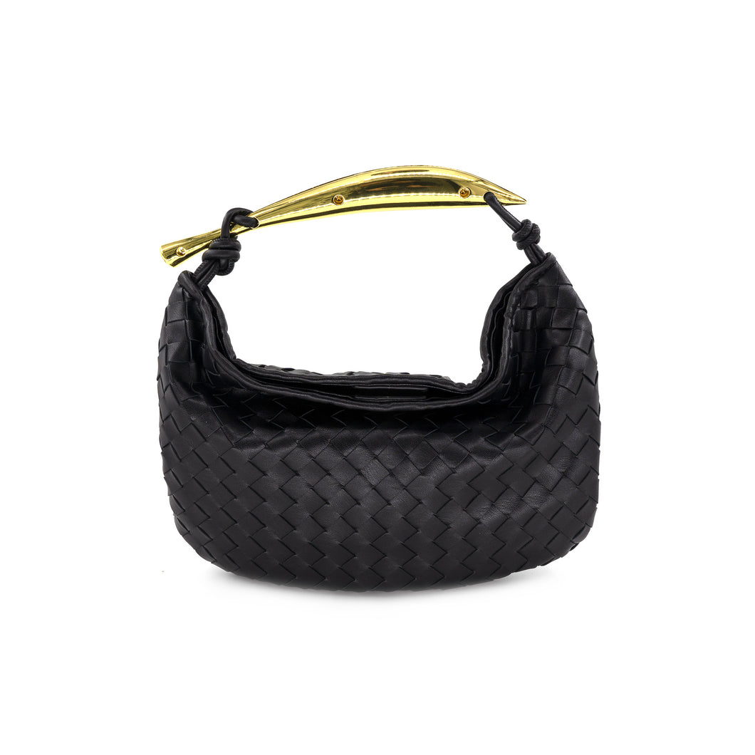 Woven Bag With Gold Handle