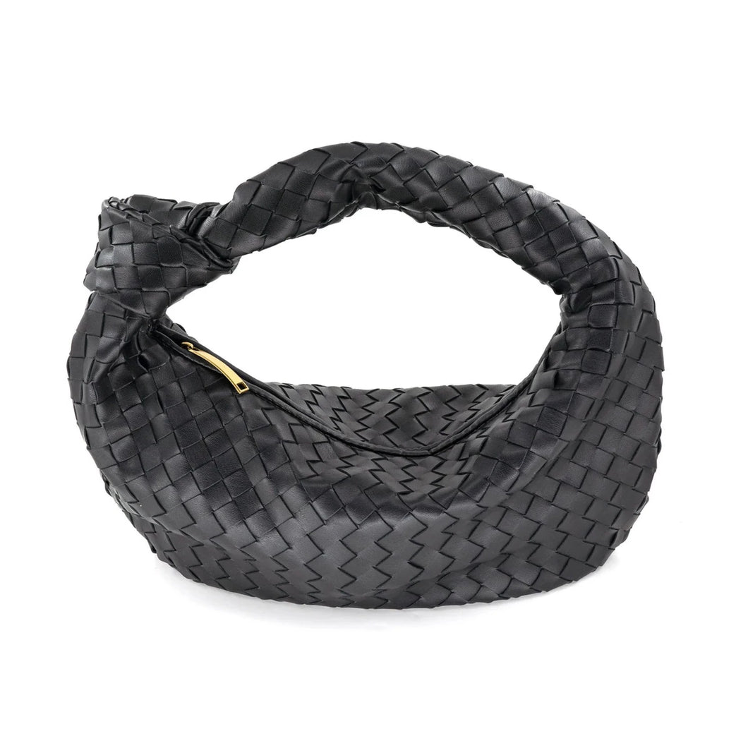 Large Woven Knotted Handle Purse
