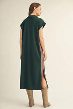 Load image into Gallery viewer, Hunter Green Racer Stripe Dress
