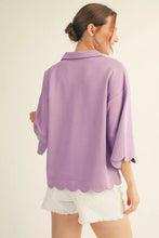 Load image into Gallery viewer, Lavender Scallop Edge Top
