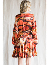 Load image into Gallery viewer, Rust Mix Flare Skirt Dress
