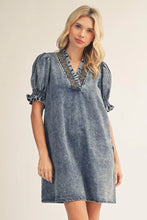 Load image into Gallery viewer, Ruffle Denim Dress
