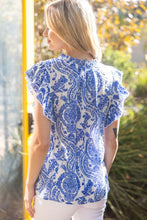 Load image into Gallery viewer, Blue Paisley Top
