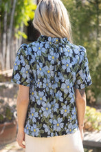 Load image into Gallery viewer, Blue Jacquard Ruffle Top
