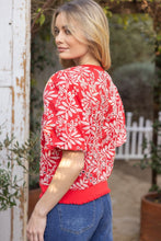 Load image into Gallery viewer, Red Eyelet Leaf Top
