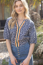 Load image into Gallery viewer, Navy Contrast Knit Top
