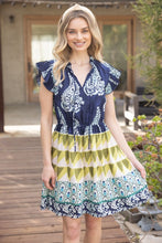 Load image into Gallery viewer, Navy Mixed Print Dress
