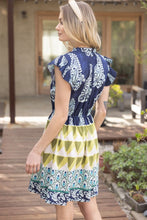 Load image into Gallery viewer, Navy Mixed Print Dress
