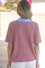 Load image into Gallery viewer, Red Striped Button Down Top
