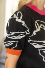 Load image into Gallery viewer, Black Flower Motif Sweater
