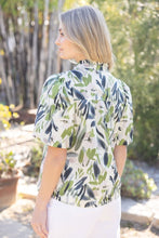 Load image into Gallery viewer, Wavy Trim Navy Print Top
