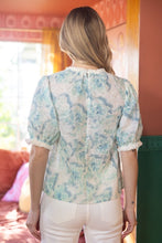 Load image into Gallery viewer, Blue Floral Embroidered Top
