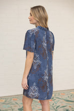 Load image into Gallery viewer, Navy Fleur De Lis Shift Dress

