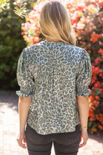 Load image into Gallery viewer, Olive Leopard Print Top
