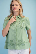 Load image into Gallery viewer, Apple Green Embroidered Top
