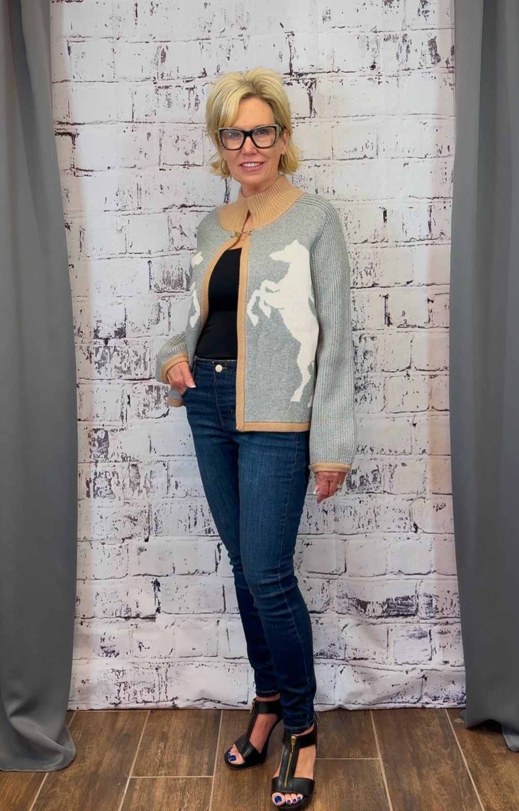 Gray Horse Cardigan