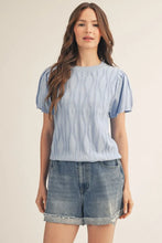 Load image into Gallery viewer, Sky Blue Short Sleeve Sweater
