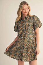 Load image into Gallery viewer, Hunter Green Baroque Jacquard Dress
