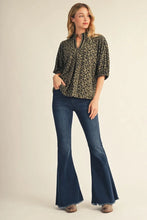 Load image into Gallery viewer, Olive Cheetah Print Top
