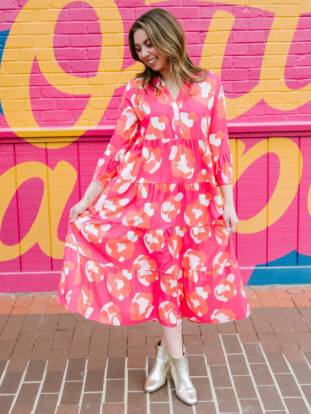 Spot On Pink Tiered Maxi Dress